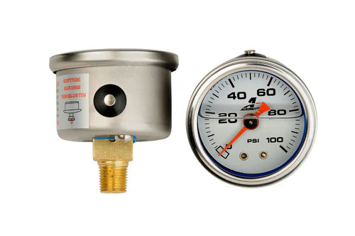 0-100psi Liquid Filled Fuel Pressure Gauge  1/8 npt 1.5" Aeromotive
