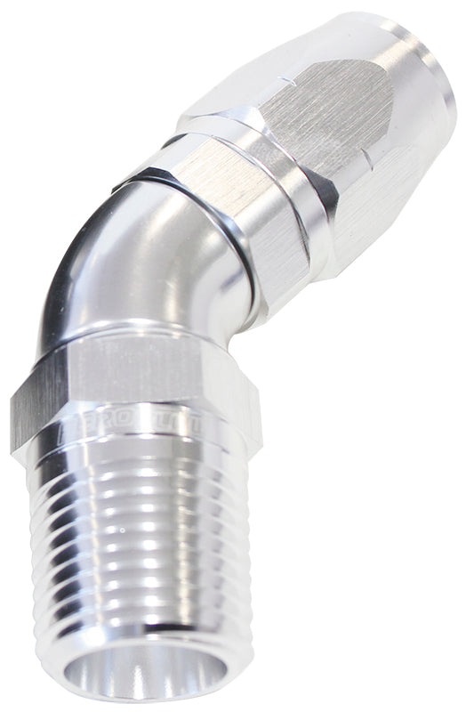 45 deg Male NPT Full Flow Swivel Hose End Aeroflow