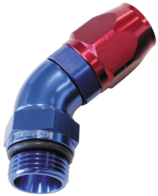 45 deg Cutter Style Full Flow ORB to Swivel Hose End Aeroflow