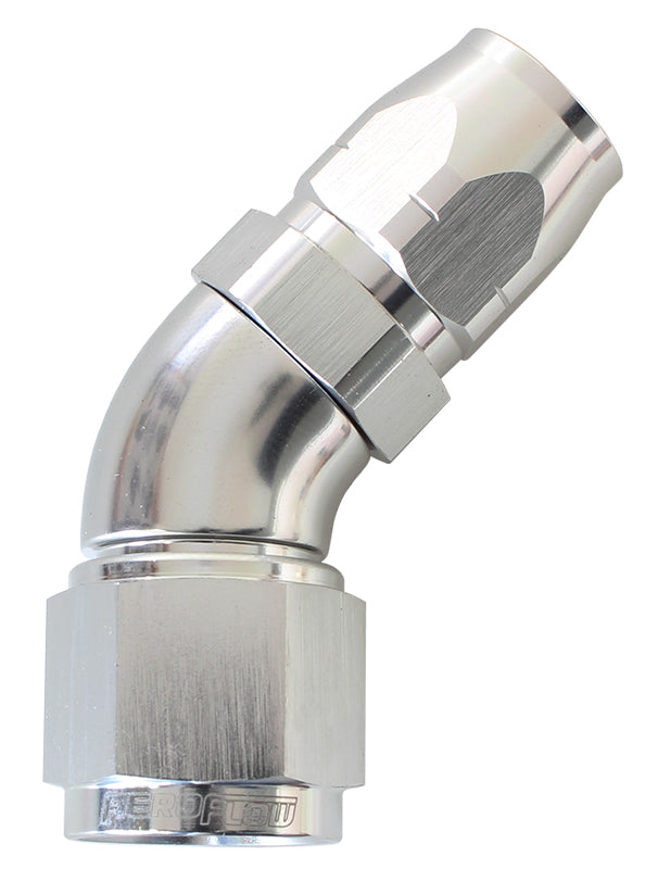 45 Deg Cutter Style Full Flow Stepped Swivel Hose End Aeroflow
