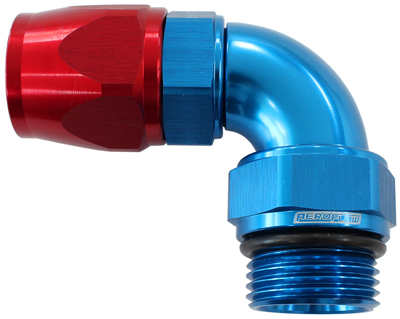 90 deg ORB Swivel PTFE Full Flow Aeroflow