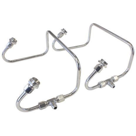 Aeroflow S/S Dual Inlet Fuel Line Kit Suit 4150 Holley Carb