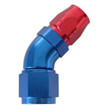 45 Deg Cutter Style Full Flow Stepped Swivel Hose End Aeroflow