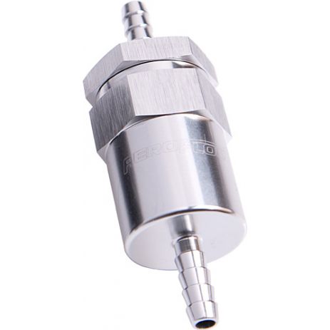 Aeroflow Billet Fuel Filter Barb 30 Micron Bronze Filter