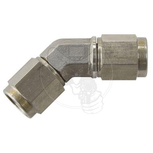 45 Deg  Female Swivel Coupler S/S Brake Fitting Aeroflow