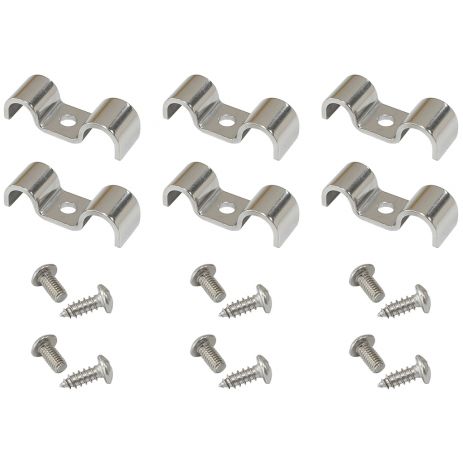 Aeroflow Stainless Steel Dual Hardline Clamps - Pack of 6