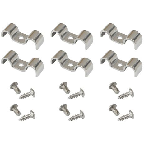 Aeroflow Stainless Steel Dual Hardline Clamps - Pack of 7