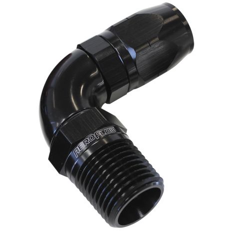 90 Deg Male NPT Full Flow Swivel Hose End Aeroflow