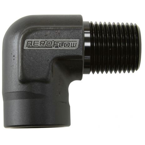 90 Deg NPT Female to Male NPT Fitting Aeroflow