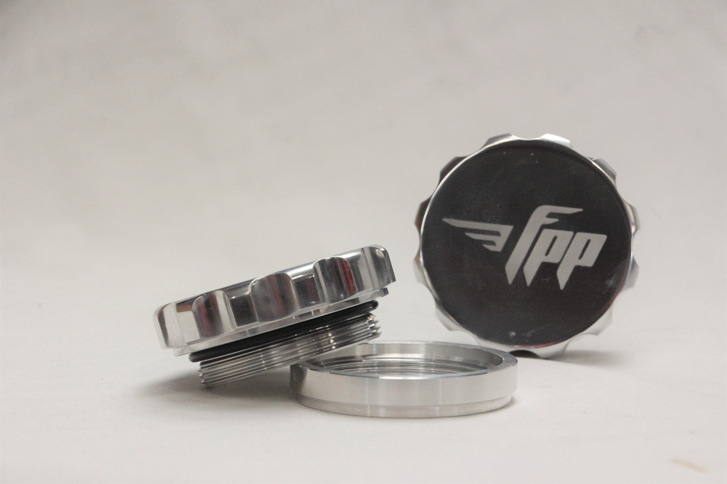 2" FPP Polished Billet Alloy Cap (external thread) with weld on Neck