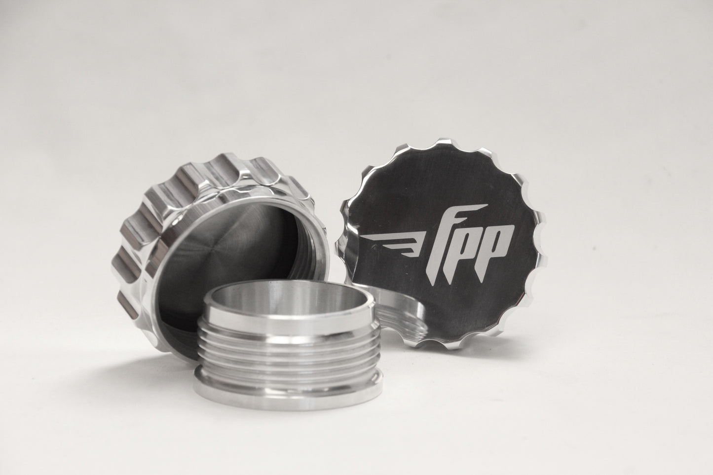 2" FPP Polished Billet Alloy Cap (internal thread) with weld on Neck